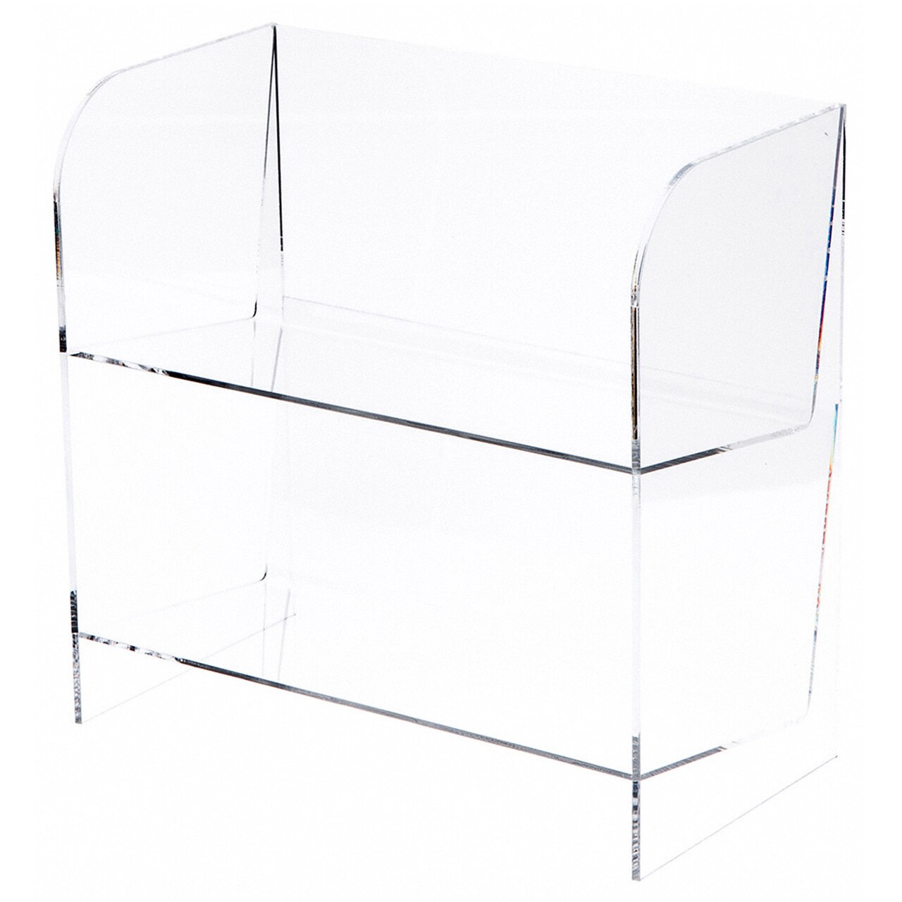 Plymor Clear Acrylic 2-Level 58-CD Display Shelves, 11.75" W x 6.5" D x 12" H